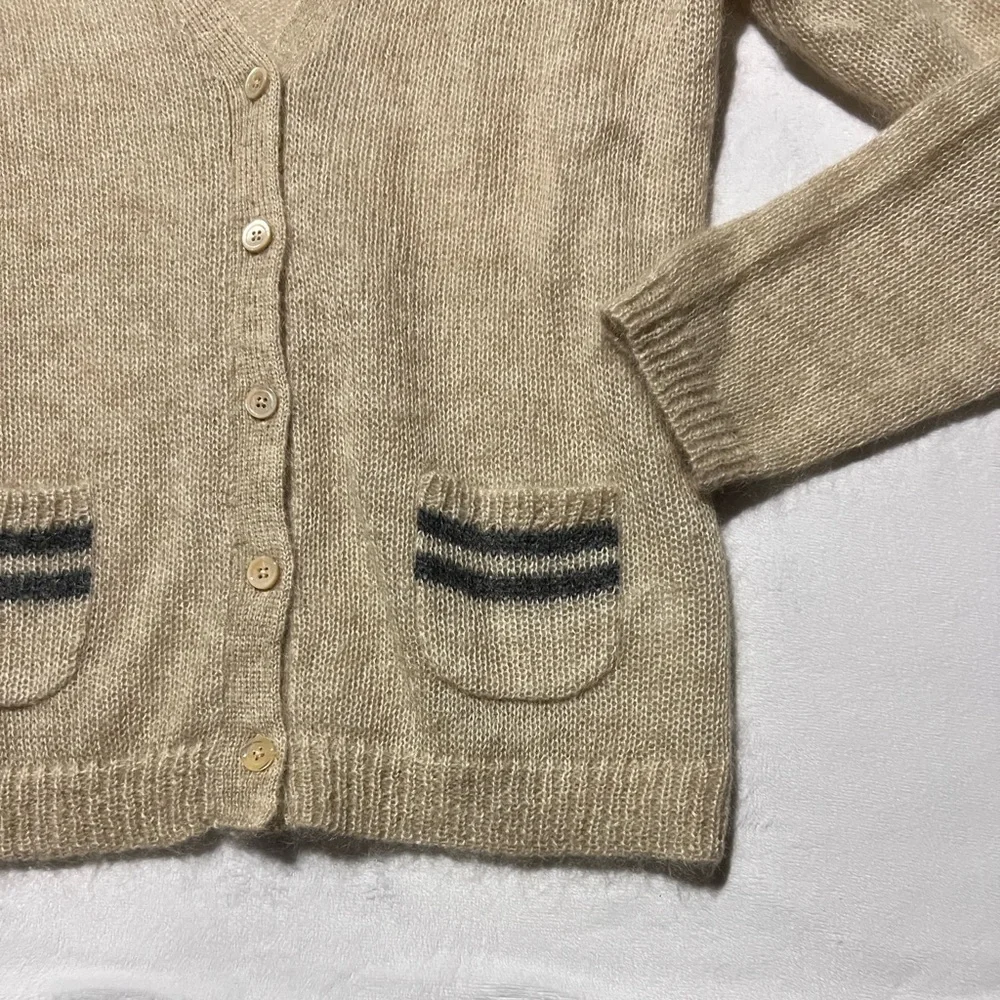 J. Crew vintage mohair cardigan preppy style collegiate - Picture 4 of 8